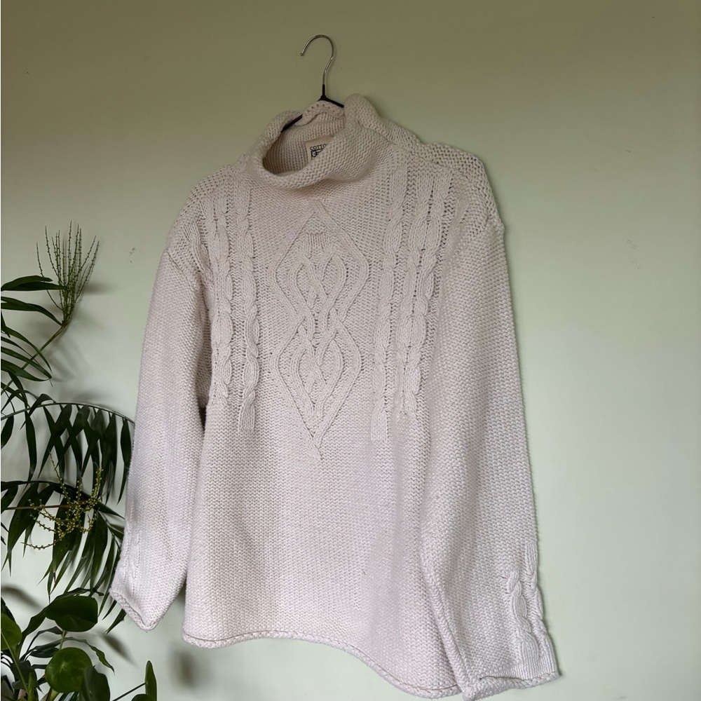 Parkhurst Cotton, Cream Cowl Neck Sweater